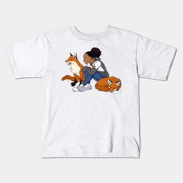 Abigail and the foxes Kids T-Shirt by Ben Aaronovitch 